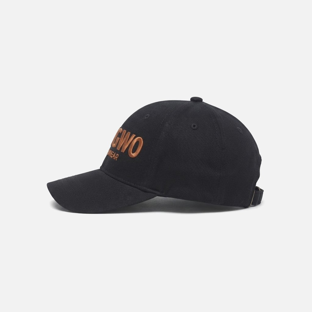 Structured 6-Panel Curved-Brim Cap, Black, Side view