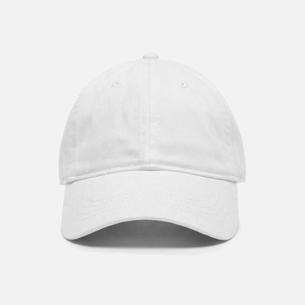 Unstructured 6-Panel Dad Cap, White, Front view