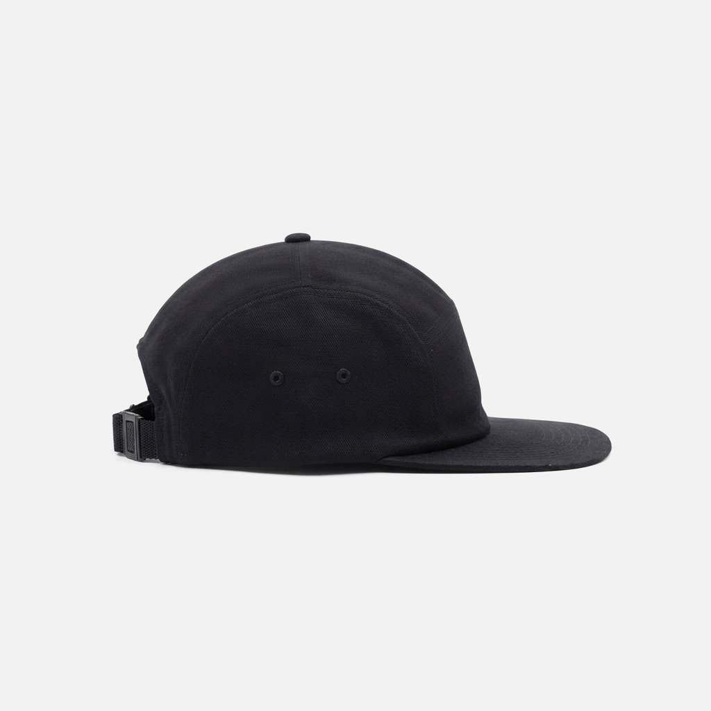5-Panel Flat-Brim Snapback, Black, Side view