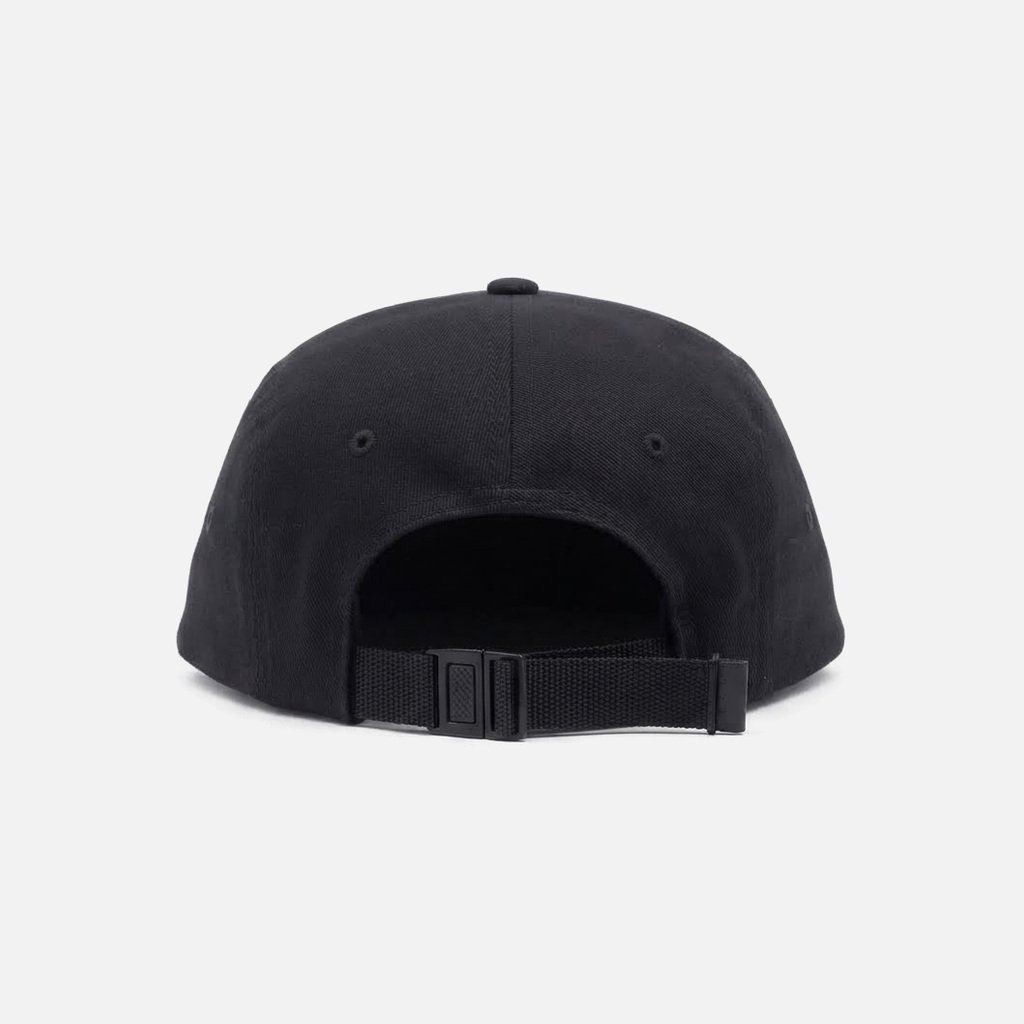 5-Panel Flat-Brim Snapback, Black, Rear view