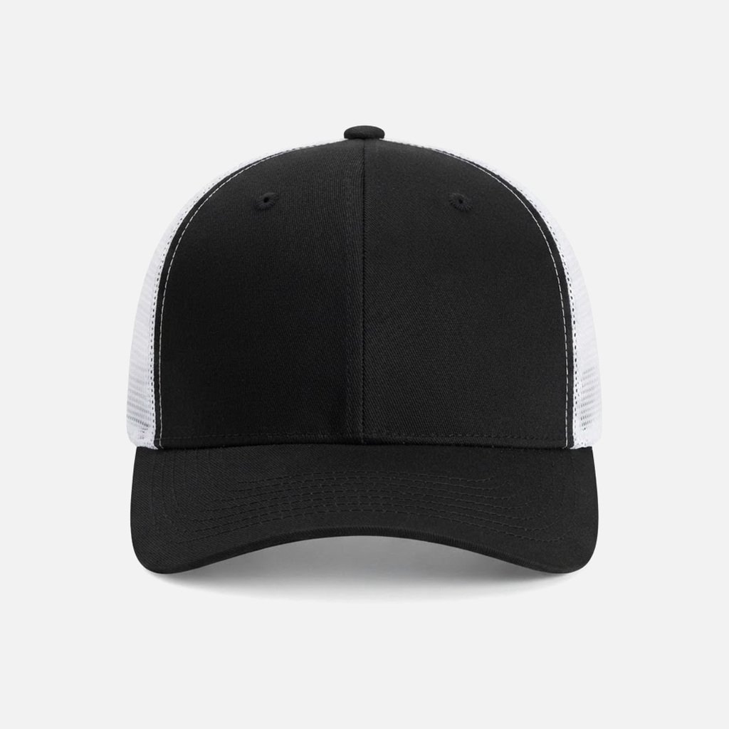 Performance Mesh-Back Cap, Black / White, Front view