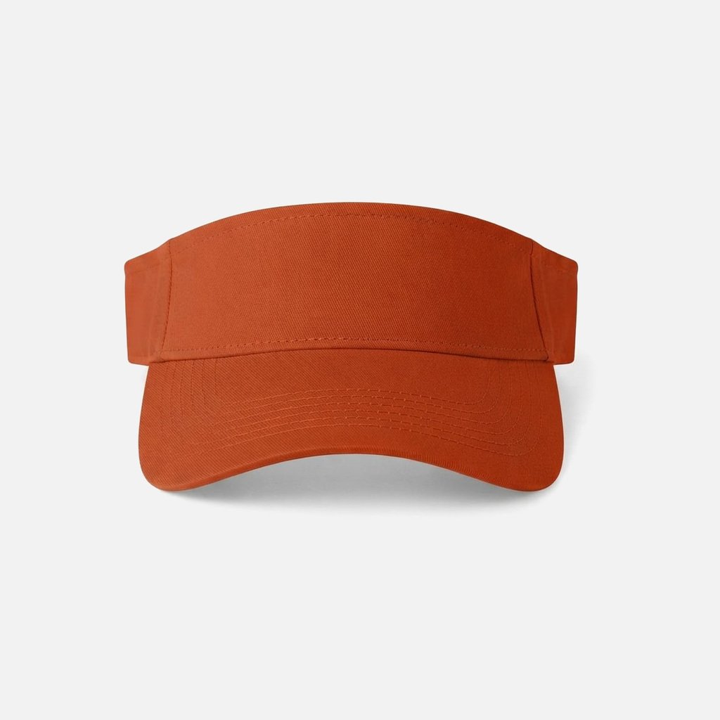 Classic Cotton Sun Visor, Orange, Front view