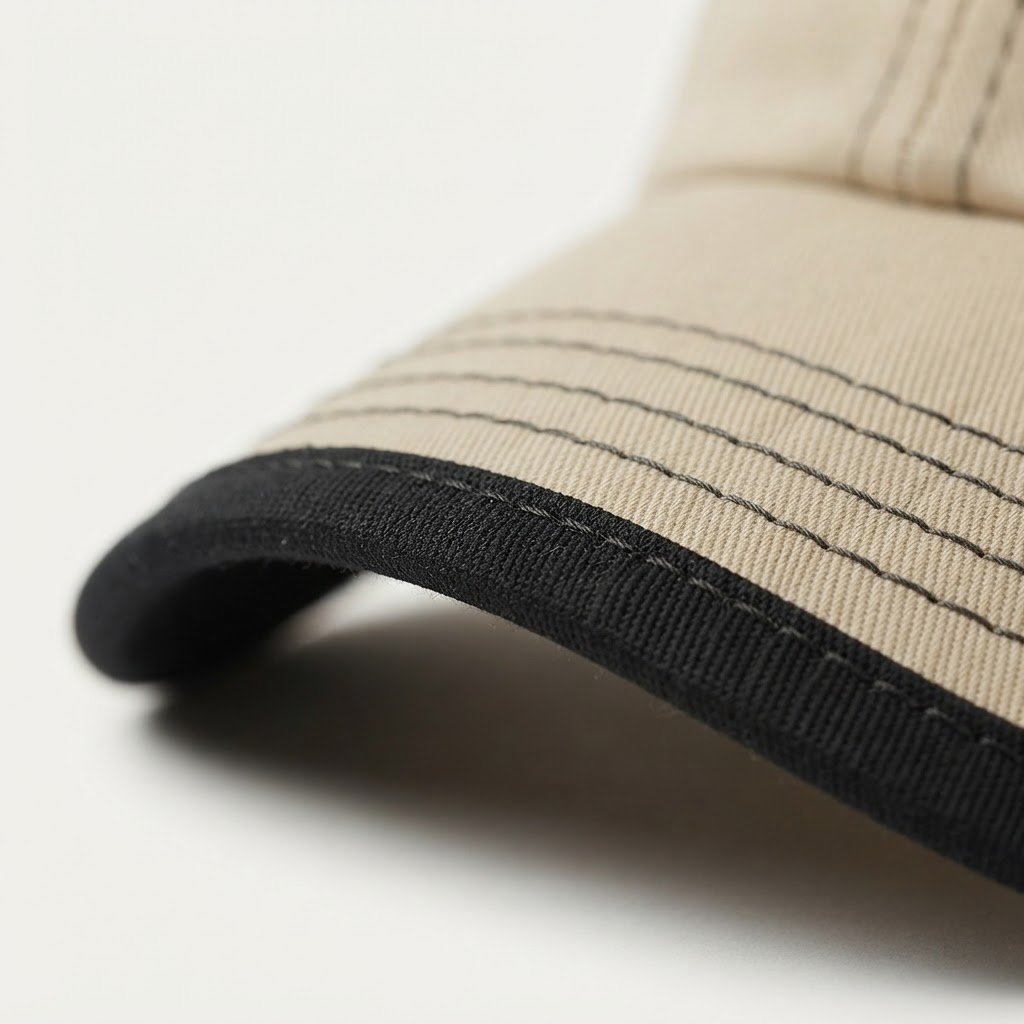 Real fabric-bound visor edge detail