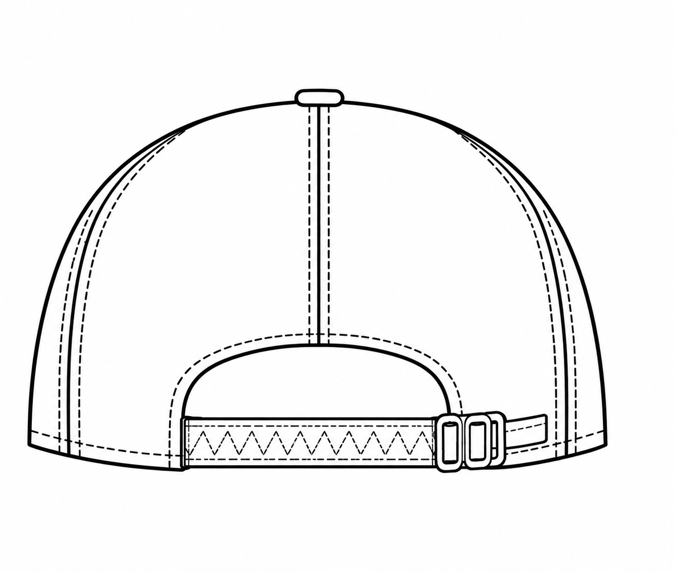 Nylon closure technical line drawing