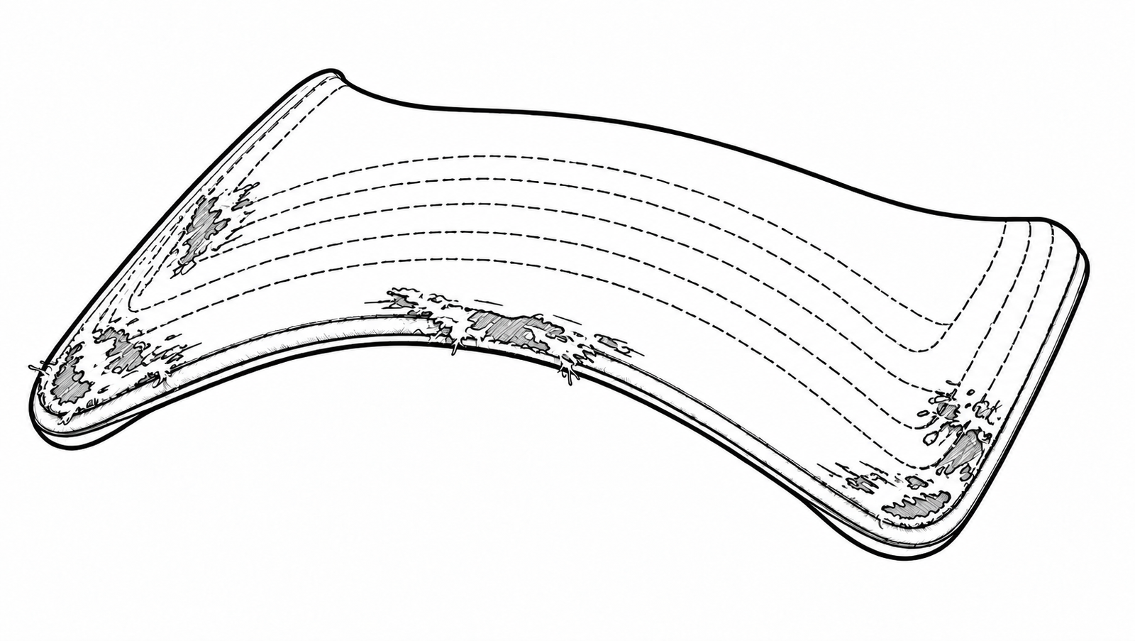 Distressed visor technical line drawing