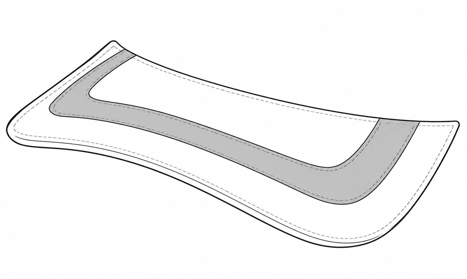 Patterned visor technical line drawing